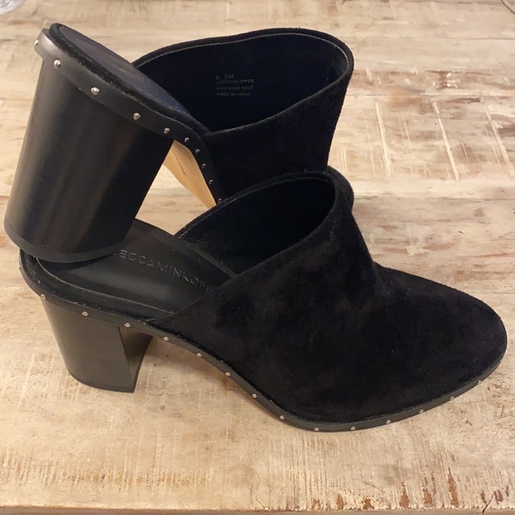 Rebecca Minkoff Black Suede heeled mules size 8.5M - Picture 6 of 11